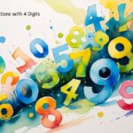 Números coloridos de 0 a 9 espalhados de forma artística sobre um fundo abstrato.