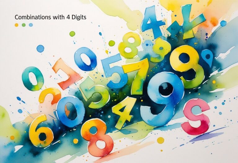 Números coloridos de 0 a 9 espalhados de forma artística sobre um fundo abstrato.